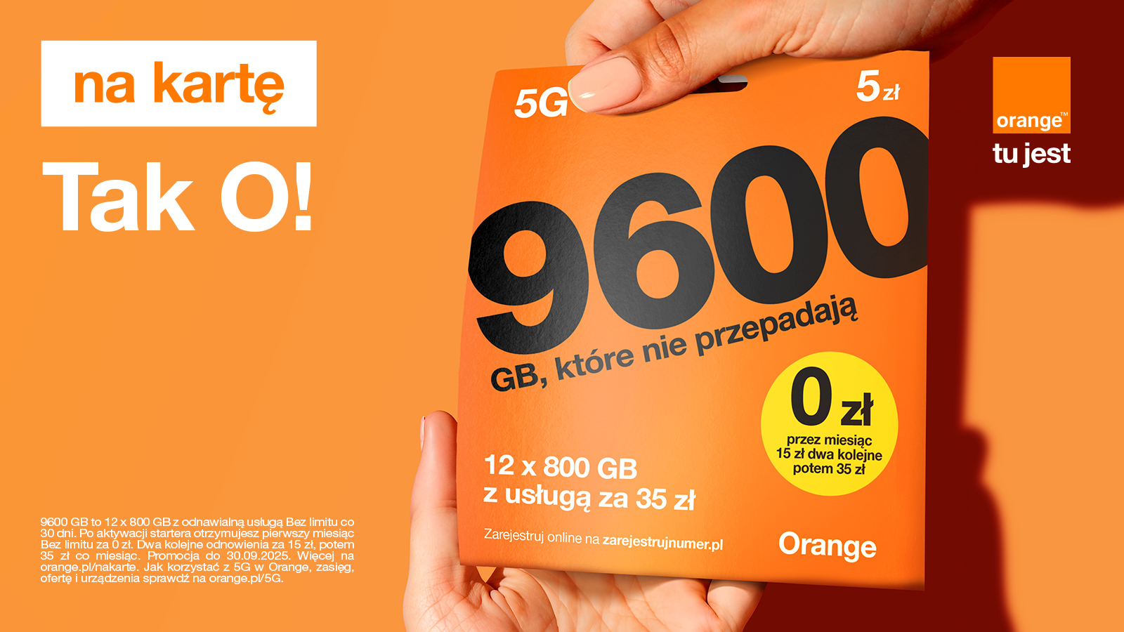 Bez limitu za 0 zł + 9600 GB ekstra przez rok